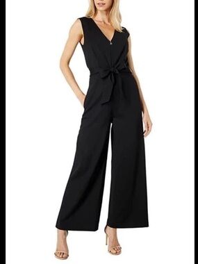 Kate Spade New York Sleeveless Ponte Black Jumpsuit Size XL *Missing Belt